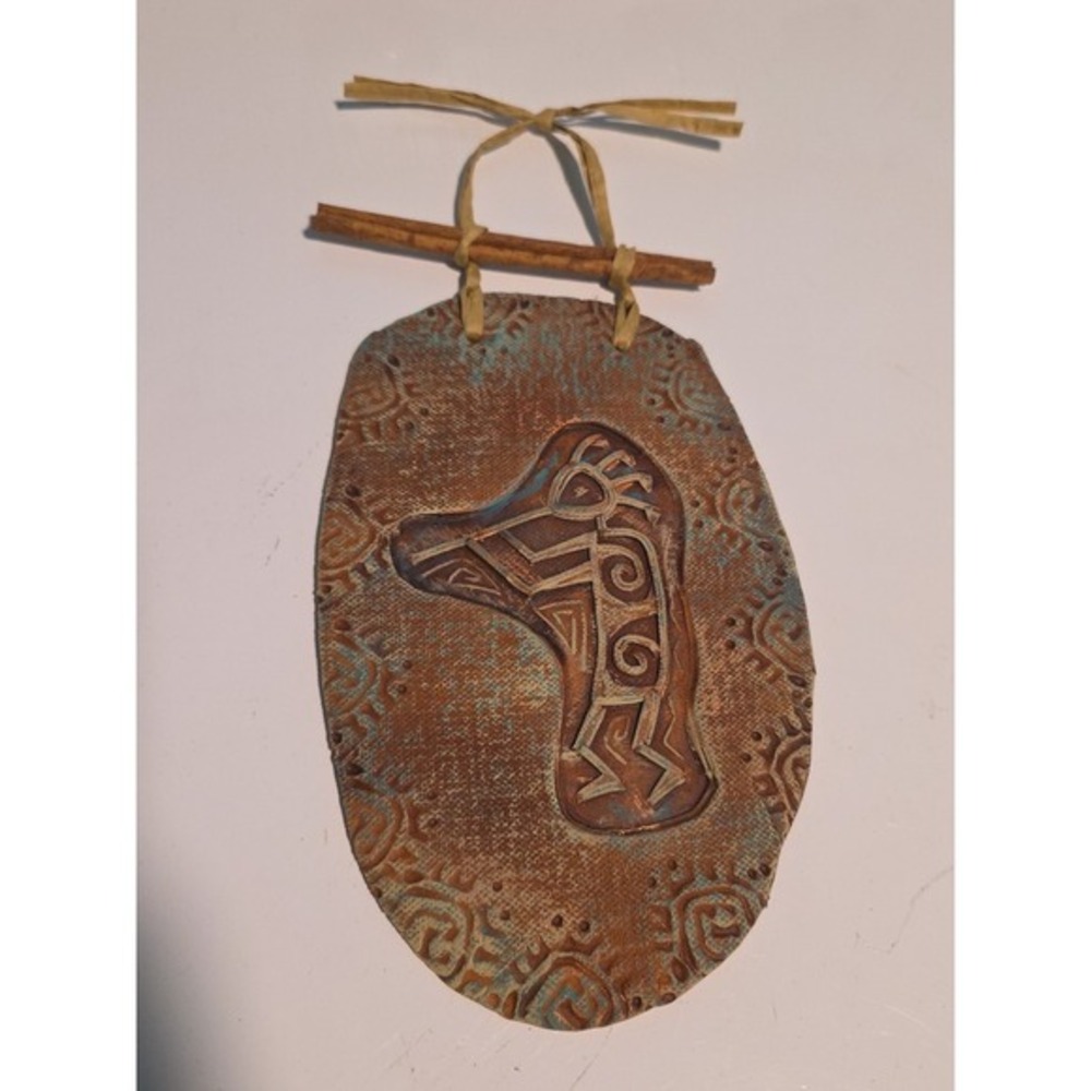 ORIGINAL CLAY CERAMIC WALL ART Made in USA Kokopelli design